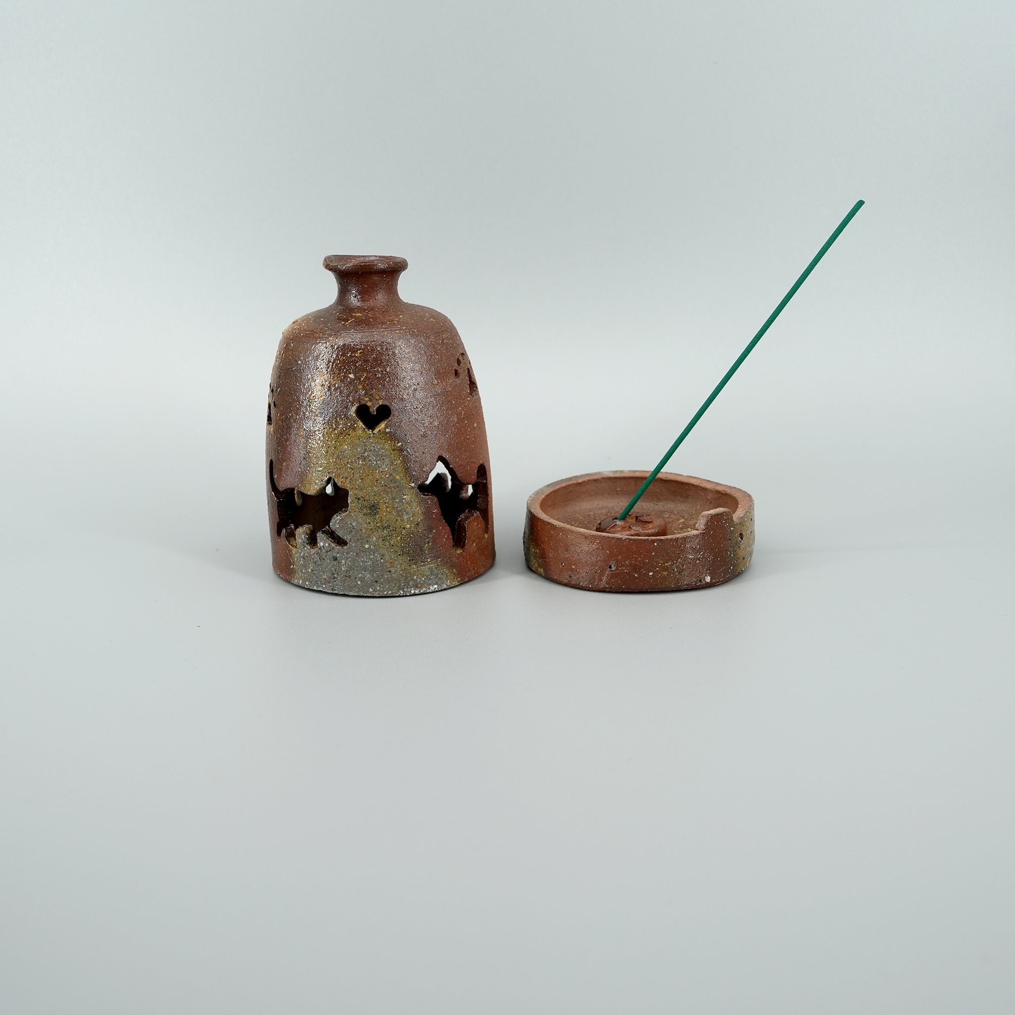 Bizen-yaki Kitten Incense Burner