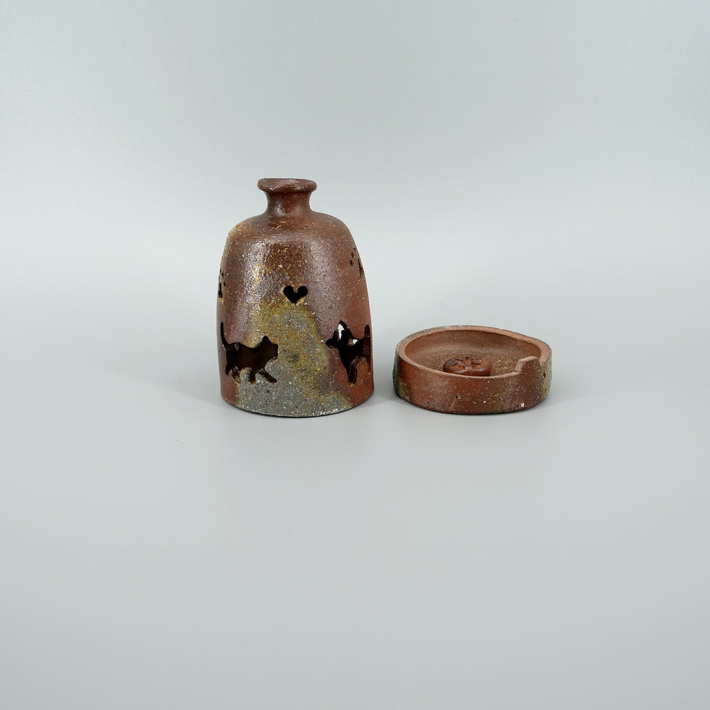 Bizen-yaki Kitten Incense Burner