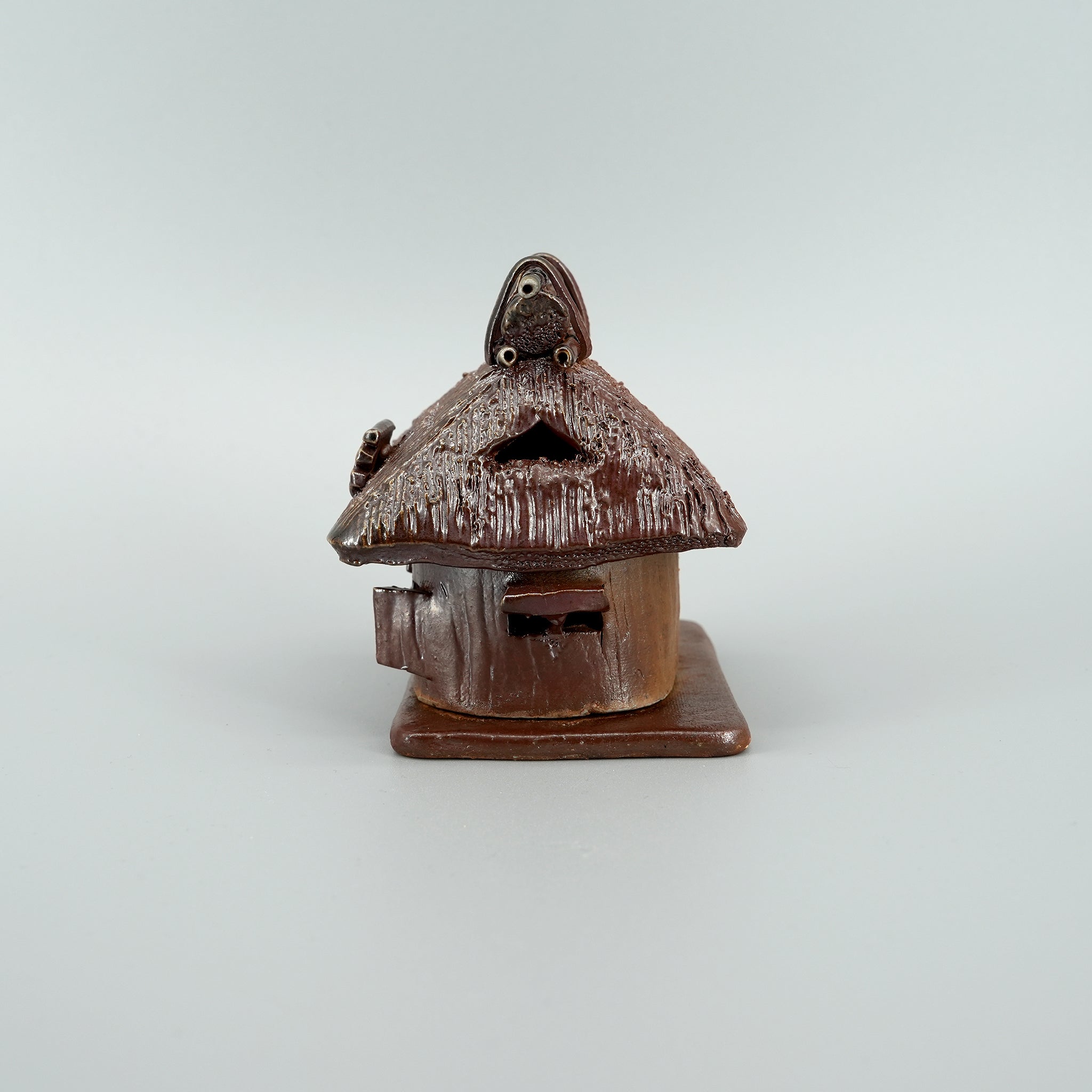 Bizen-yaki House-shaped Incense Burner