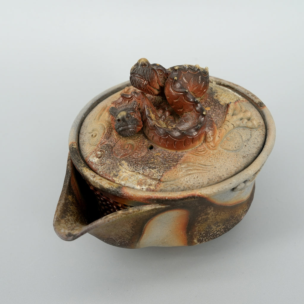 Bizen-yaki Dragon-knob Houbin Teapot
