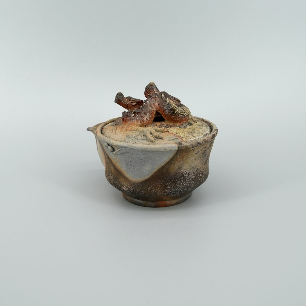 Bizen-yaki Dragon-knob Houbin Teapot