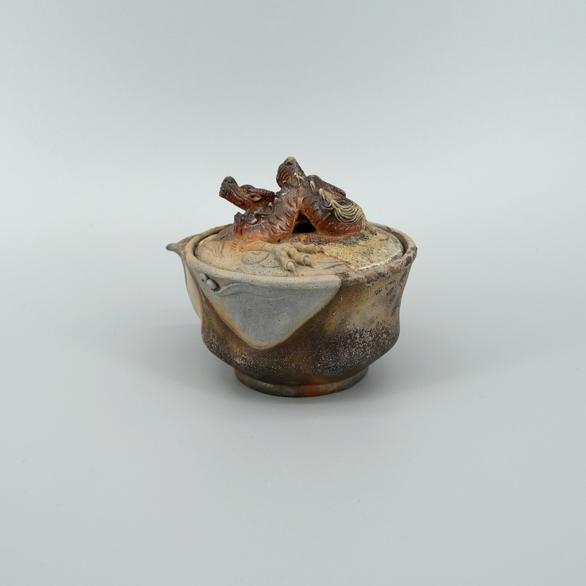 Bizen-yaki Dragon-knob Houbin Teapot